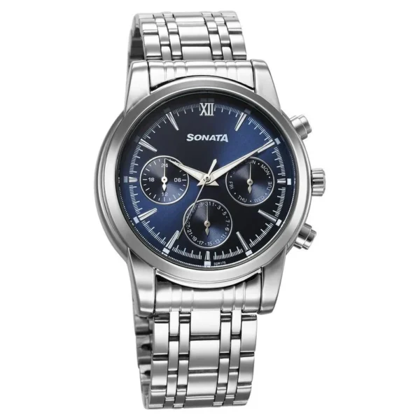 Silver & Navy Men’s Watch